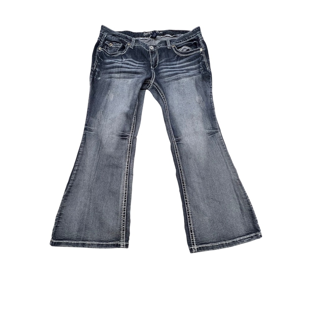 Amethyst Series 31 Women's Flare Jeans 22 Blue Denim Contrast Stitch Western